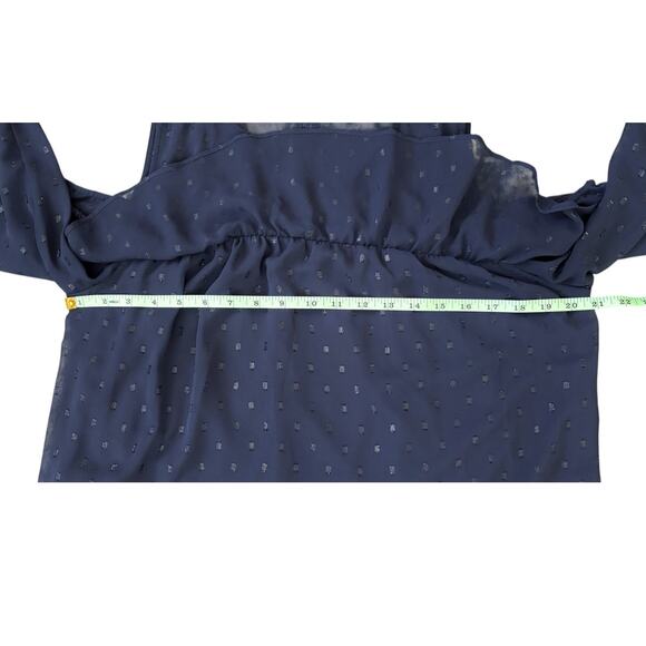 Old Navy Navy Blue Cold-Shoulder Blouse with Ruffle Detail Womens Size L - Picture 6 of 8